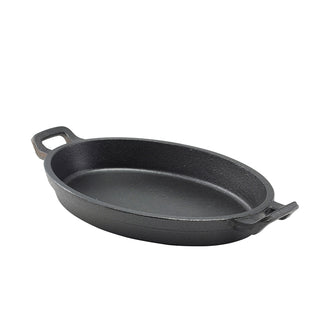 Cast Iron Oval Eared Dish – Pre-Seasoned Individual Serving Dish 24×17.3×3.4cm (82cl / 28.9oz) – Pack of 6