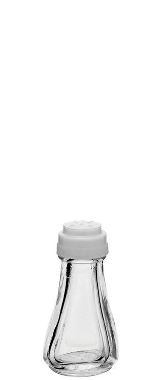 Soda Lime Glass Pepper Pots with White Plastic Top Pack of 48 Table Settings