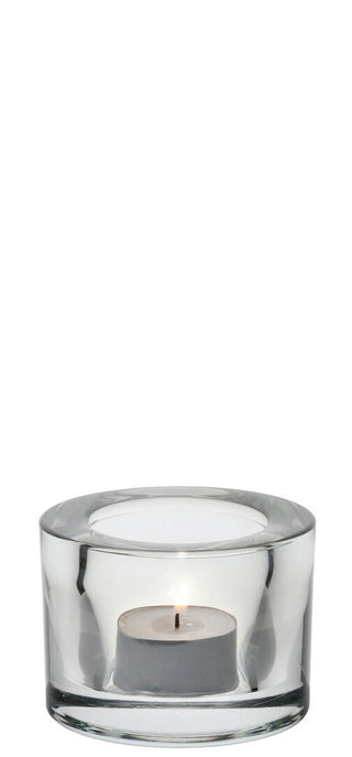 Soda Lime Glass Chunky Tealight Holders Clear Pack of 12 for Table Decoration Lighting