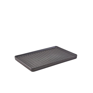Forge Stoneware Griddle Plate with Cast-Iron Look – 21.5 × 15cm (Pack of 6)