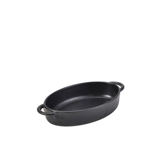 Forge Stoneware Oval Dish with Cast-Iron Look – 17.5 × 11.5 × 4cm (Pack of 6)