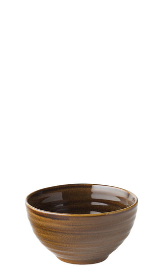 Stoneware Tribeca Rice Bowls 24cl Malt/Black Pack of 6 for Rice Sides Catering Use