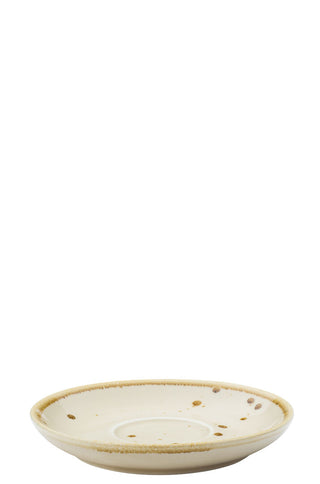 Porcelain Earth Linen Saucers 16cm Pack of 6 for Cappuccino Tea Cups and Professional Café Service