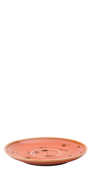 Porcelain Earth Cinnamon Saucers 14cm Pack of 6 for Hot Beverage Service and Rustic Table Settings