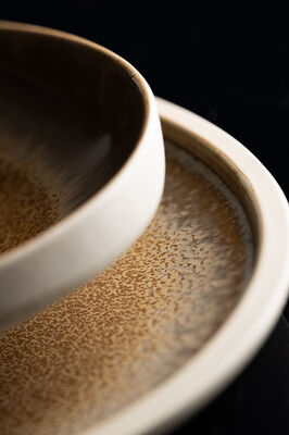 6pcs Ceramic Porcelain Bowls, Plates or Chip Pots - Dishwasher Safe - Enigma Reactive Glaze Tableware Collection