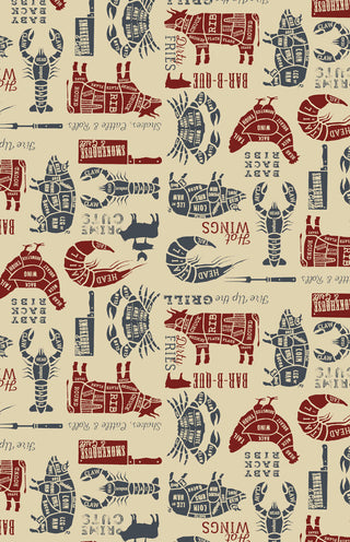 Diner Presentation Paper Sheets 25.5 × 43cm, Printed Food Liner for Trays, Baskets and Boards, Pack of 500