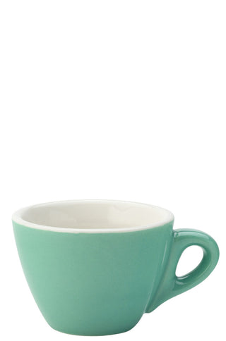 Porcelain Flat White Cup 5.5oz (160ml), Coloured Coffee Cup for Barista & Cafe Service (Set of 12)