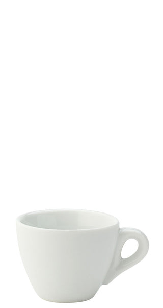 Barista Espresso Cups 80ml Vitrified Porcelain Ceramic 11.5cm Saucers (Box of 12), for Cafe and Professional