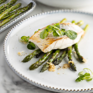 6Pcs Blue Ceramic Plates, Bowls & Platters Rhythm Tableware Collection for Catering & Food Presentation, Embossed Rim Design