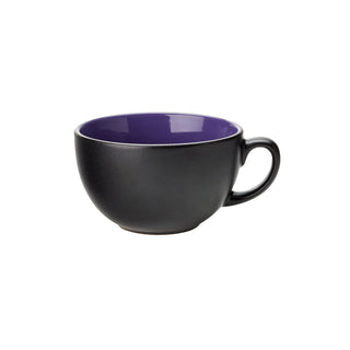 Black Stoneware Coffee Cups, Mugs & Saucers for Catering & Coffee Service - Barista Cafe Collection