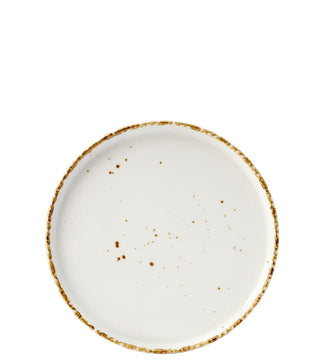 Coupe Porcelain Plate 17.5cm White with Dappled Rim, Round Catering Plate for Food Presentation – Box of 6