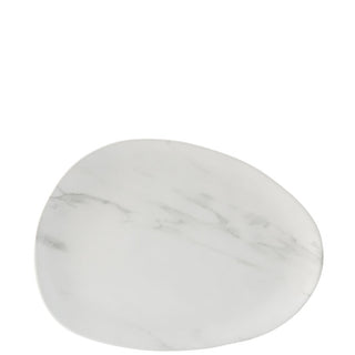 Pebble Melamine Platter 41 × 30cm White or Grey, Oval Stone-Effect Serving Platter for Catering & Display – Box of 6