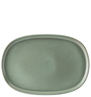 Pico Green Stoneware Oval Platter 33cm (13 Inch) for Catering & Food Presentation, Box of 4