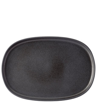 Black Stoneware Oval Platter 33cm (13 Inch) for Catering & Food Presentation, Box of 4
