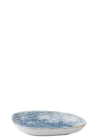 White and Blue Stoneware Fjord Side Dishes for Catering & Table Service – 14 × 9cm, Pack of 6