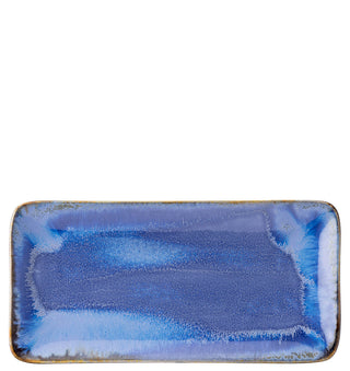 Murra Pacific Blue Porcelain Rectangular Platter, Dishwasher Safe | Catering & Food Presentation - Set of 6