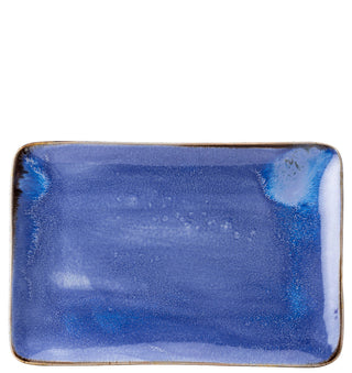 Murra Pacific Blue Porcelain Rectangular Platter, Dishwasher Safe | Catering & Food Presentation - Set of 6