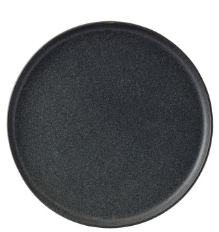 Murra Ash Round Porcelain Walled Plates Set of 6 Black Ceramic Plates - 21cm, 27cm & 30cm Diameter
