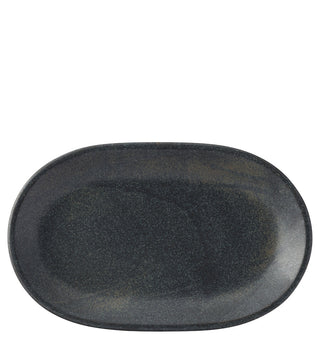 6Pcs Murra Ash Black Porcelain Deep Coupe Oval Plates for Catering & Food Presentation – 25×15cm | 32×20cm