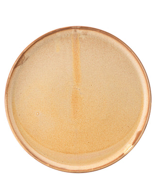 Murra Honey Porcelain Walled Plate, Premium Reactive Glaze Ceramic Plates, Dishwasher Safe - Set of 6