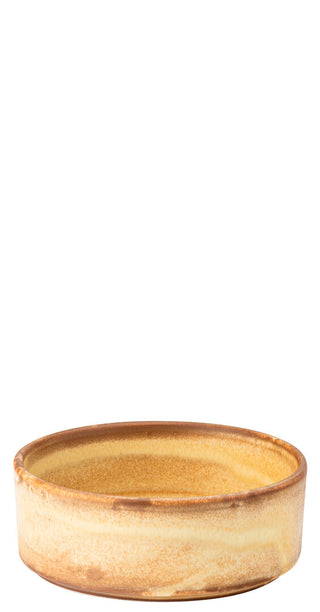 Murra Honey Porcelain Walled Bowl 12cm (4.5"), Dishwasher Safe, Reactive Glaze Ceramic Bowls - Pack of 6