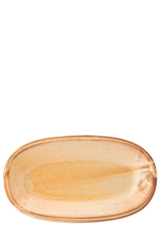 6Pcs Murra Honey Glazed Porcelain Deep Coupe Oval Plates for Catering & Table Service – 32×20cm, 25×15cm, 19.5×11cm