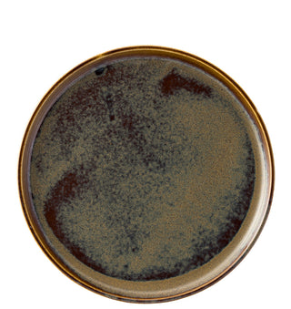 Murra Toffee Walled Plates, Set of 6, Porcelain Salad Plates 21cm 27cm 30cm Modern Kitchen Plate, Round Serving Dishes