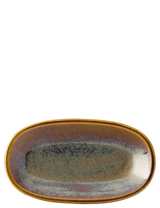 Murra Toffee Brown Porcelain Deep Coupe Oval Plates, Reactive Glaze Finish Ceramic Serving Dishes - Set of 6