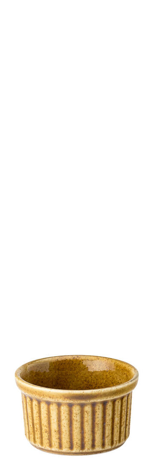 Murra Toffee Brown Porcelain Ramekins, Reactive Glaze Ceramic Condiments Sauce Dip Pots Mini Dipping Bowl - Set of 12