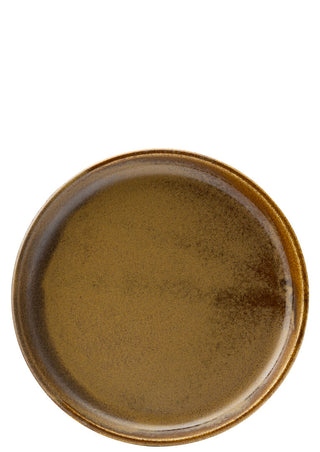 Murra Toffee Brown Porcelain Walled Plate 7" (17.5cm), Ceramic Serving Plates for Catering & Table Service - Set of 6