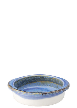 Murra Pacific Blue Porcelain Round Eared Dish for Catering & Oven to Table Service, 16cm/18cm Diameter, Set of 6