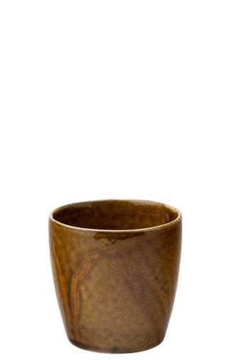 Murra Toffee Porcelain Chip Pot 10.5oz (300ml), Reactive Glaze Ceramic Serving Pots, Dishwasher Safe - Set of 6