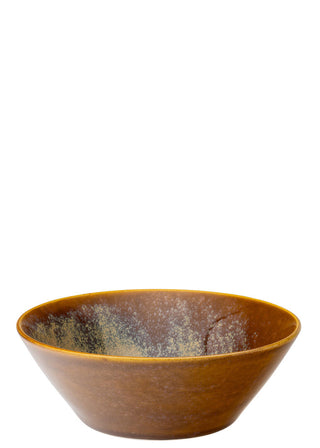 Murra Toffee Porcelain Conical Bowls, Stacking Dishwasher Safe Ceramic Serving Bowls for Pasta, Salad, Soup - Set of 6