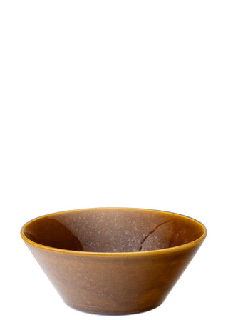 Murra Toffee Porcelain Conical Bowls, Stacking Dishwasher Safe Ceramic Serving Bowls for Pasta, Salad, Soup - Set of 6