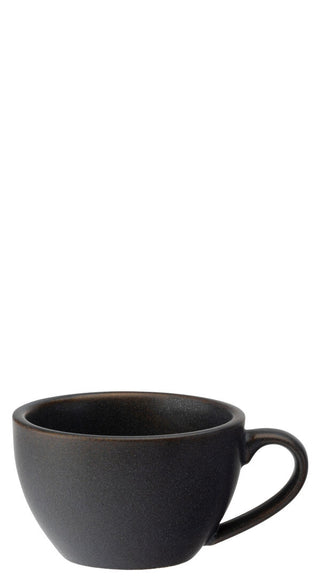 Murra Ash Black Porcelain Latte Cup 280ml (10oz), Reactive Glaze Ceramic Coffee Cups - Box of 6