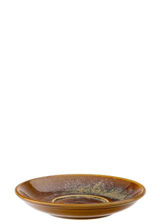 Murra Toffee Brown Porcelain Latte Saucer 6" (15.5cm), Reactive Glaze Ceramic Coffee Saucers - Box of 6