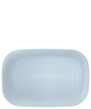 Circus Chambray Porcelain Rectangular Serving Platter – Textured Presentation Plate for Starters (Pack of 6)