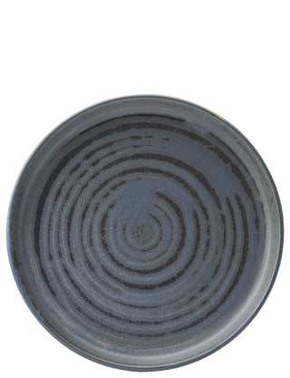 Circus Denim Blue Porcelain Walled Plate – Textured Dinner & Serving Plate | Dishwasher Safe (Pack of 6)