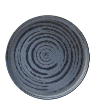 Circus Denim Blue Porcelain Walled Plate – Textured Dinner & Serving Plate | Dishwasher Safe (Pack of 6)