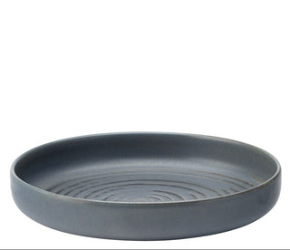 Gray ceramic plate on a white background