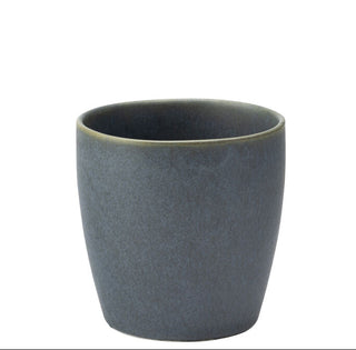 Dark gray ceramic cup on a white background
