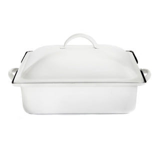 Homestyle Induction Rectangle Chafer Dish 3.8L – Stainless Steel Buffet Server with Lid | Black, Red/Black or White | Box of 1