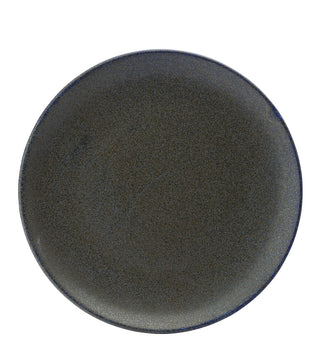Granite Blue/ Green Coupe Plates 9" & 10.5" | Reactive Glaze Porcelain Dinner Plates | Pack of 6