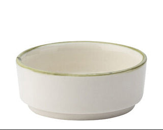 Homestead Porcelain Walled Dip Pot 6cm – Pack of 6 | Olive & Black Rim Sauce, Dip & Condiment Bowls