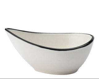 Homestead Dip Jug 100ml (4oz) | White Porcelain Sauce & Gravy Jug with Painted Rim | Restaurant Tableware | Pack of 12