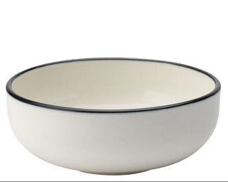 Homestead White Presentation Bowls with Coloured Rim | Porcelain Serving & Sharing Bowls | 13cm, 16cm, 20cm, 24cm | Pack of 6