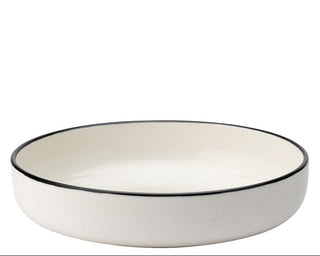 Homestead White Presentation Bowls with Coloured Rim | Porcelain Serving & Sharing Bowls | 13cm, 16cm, 20cm, 24cm | Pack of 6