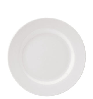 Pure White Wide Rim Porcelain Plates – Pack of 24 | 17cm, 20.25cm, 22cm & 25.5cm Restaurant Plates, Dishwasher Safe