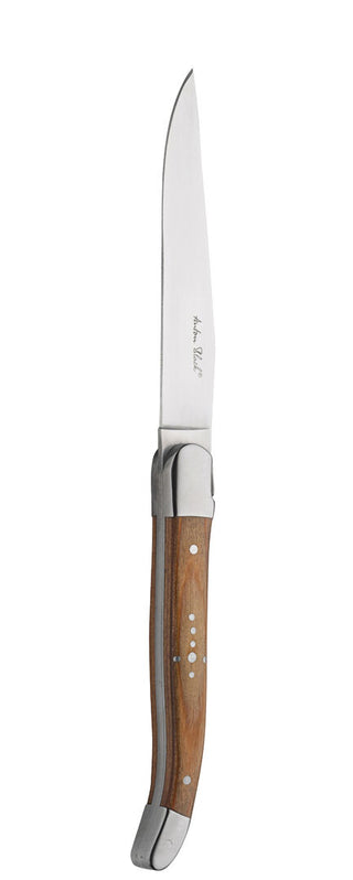 Steak Knife, Laguiole Collection Wood Handle, Sharp Stainless Steel Blade, Steakhouse & Restaurant Use - Set of 12