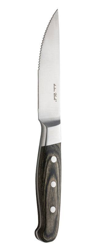 Steak Knife, Large Wooden Handle Serrated Blade, Durable Cutting Knives, Ideal For Restaurant & Steakhouse - Set of 12